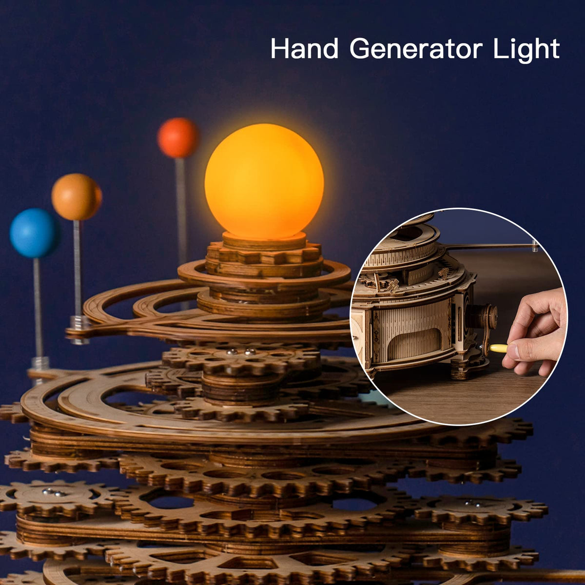 3D Wooden Puzzle Mechanical Building Set 8 Orbiting Planets J932