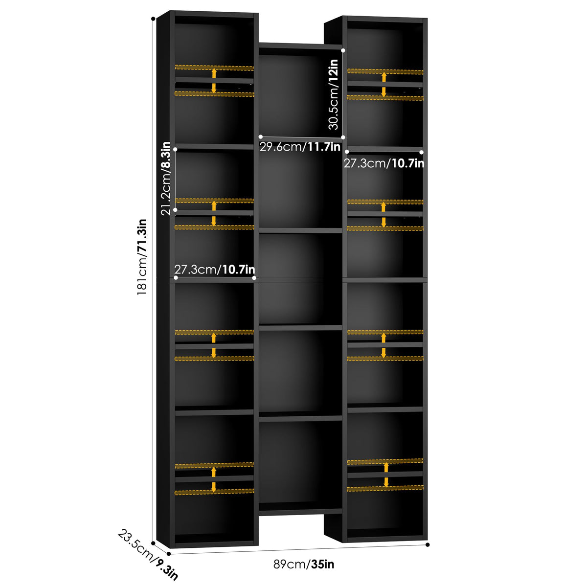 71'' H Black 21 Cube Bookshelf X29744