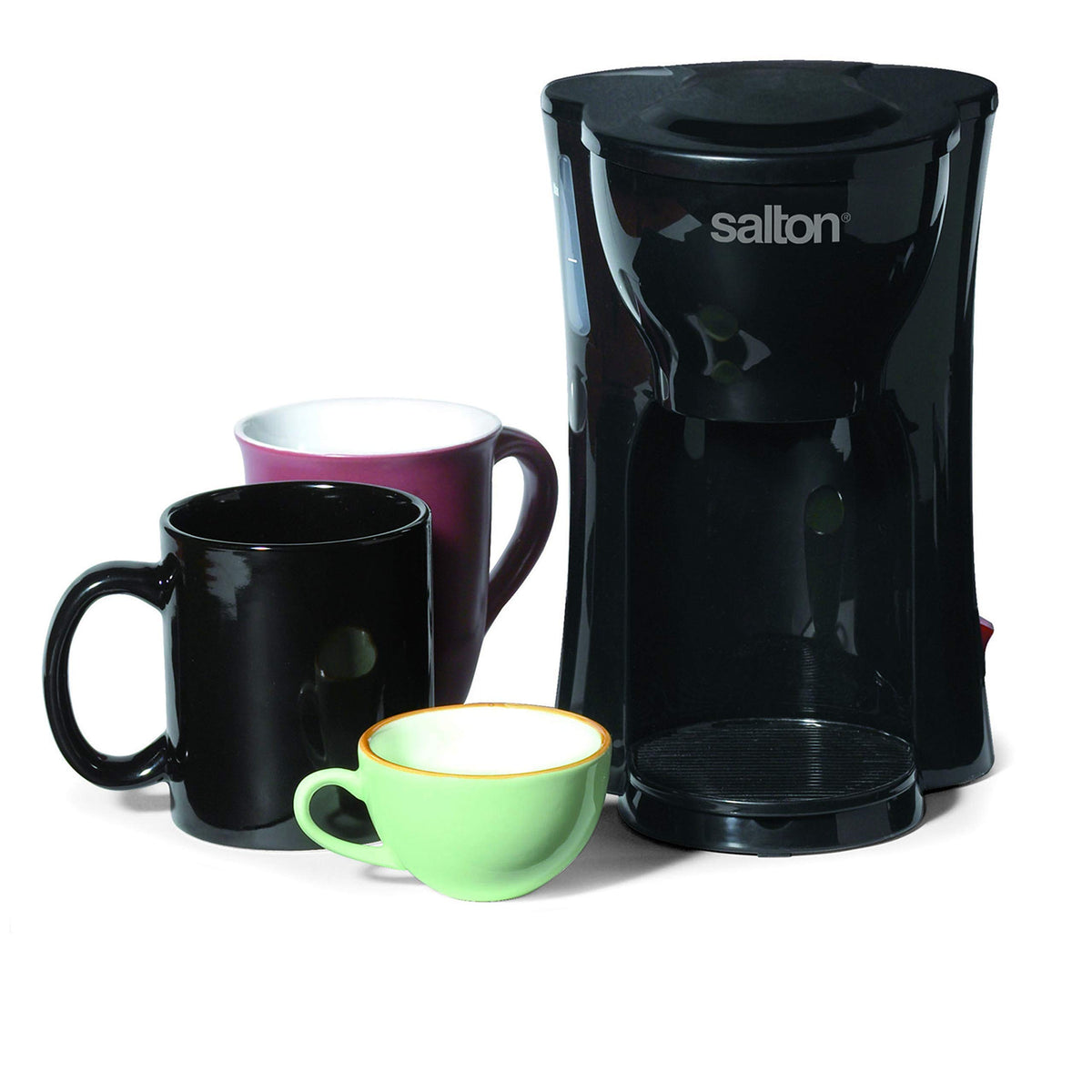1 Cup Black Mini Drip Coffee Maker with Reusable Mesh Filter T871