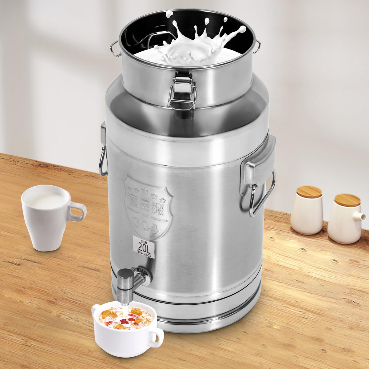 Stainless Steel 20L Milk Can with Faucet Z4462