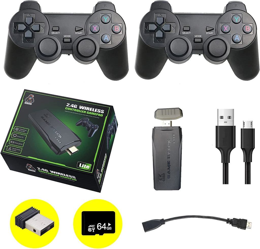 Wireless Retro Game Console with 10,000+ Built-in Games, 4K HDMI-Compatible, 64G, Black R741333