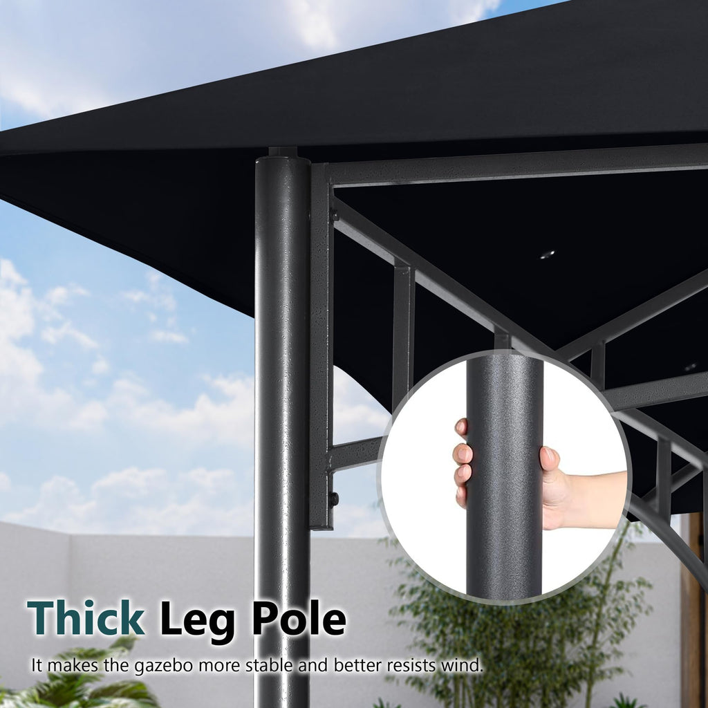 10x12 ft Heavy Duty Patio Gazebo with Netting Walls U848