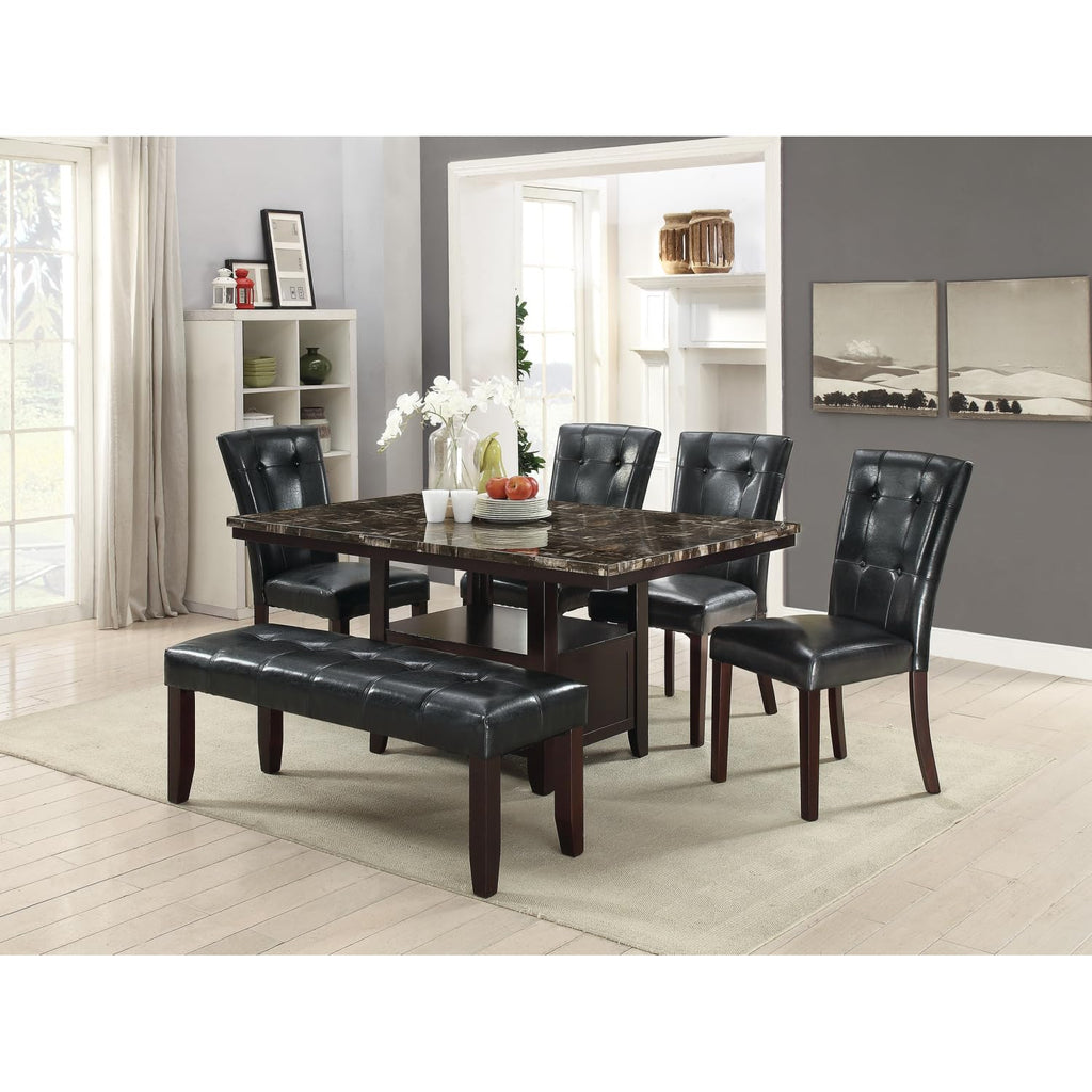 Black Faux Leather Dining Chairs Set of 2 Y324
