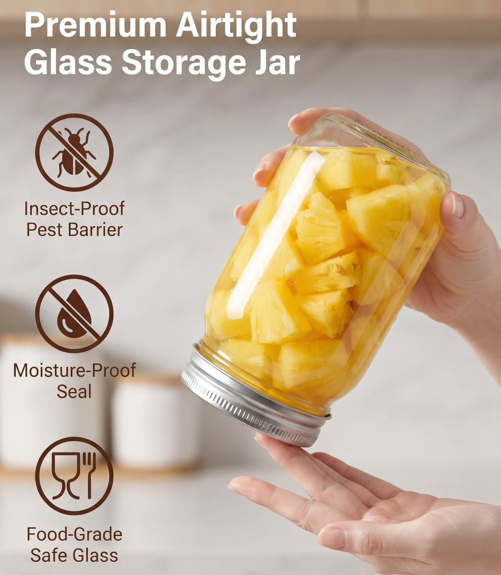16 oz 8 Pack Clear Glass Jars D315301