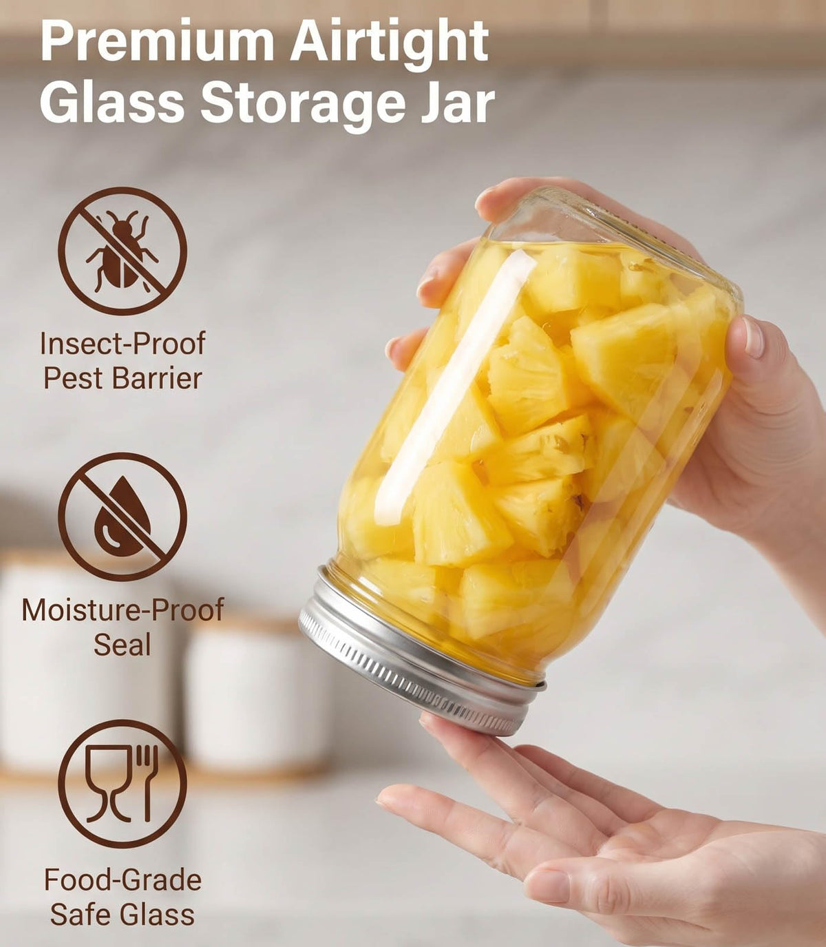16 oz 8 Pack Clear Glass Jars D315301