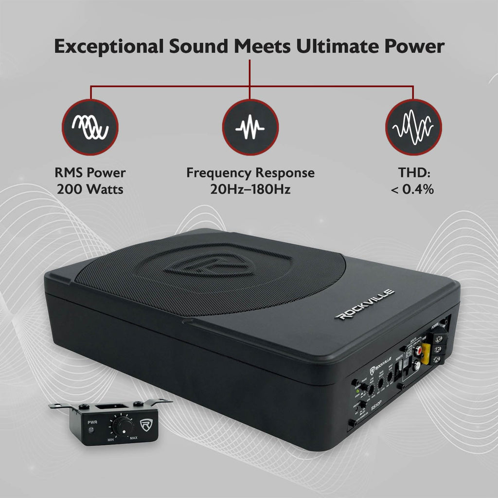 10" Slim Under-Seat Powered Car Subwoofer L81010