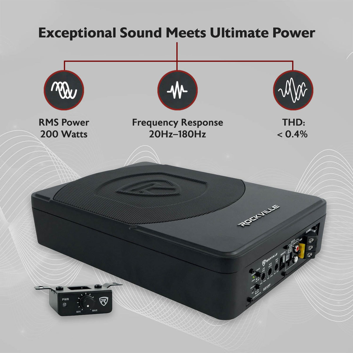 10" Slim Under-Seat Powered Car Subwoofer L81010