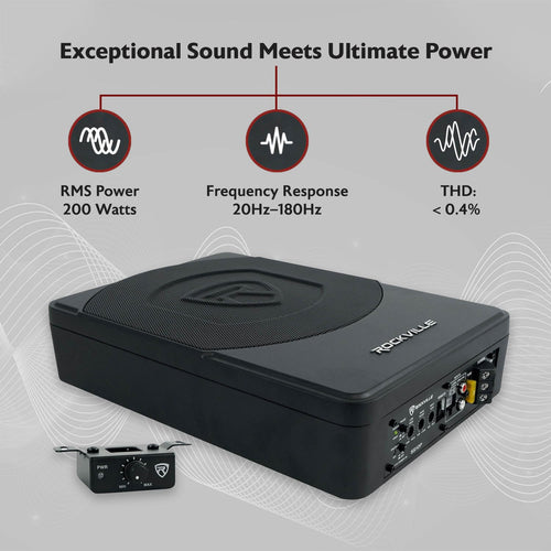 10" Slim Under-Seat Powered Car Subwoofer L81010