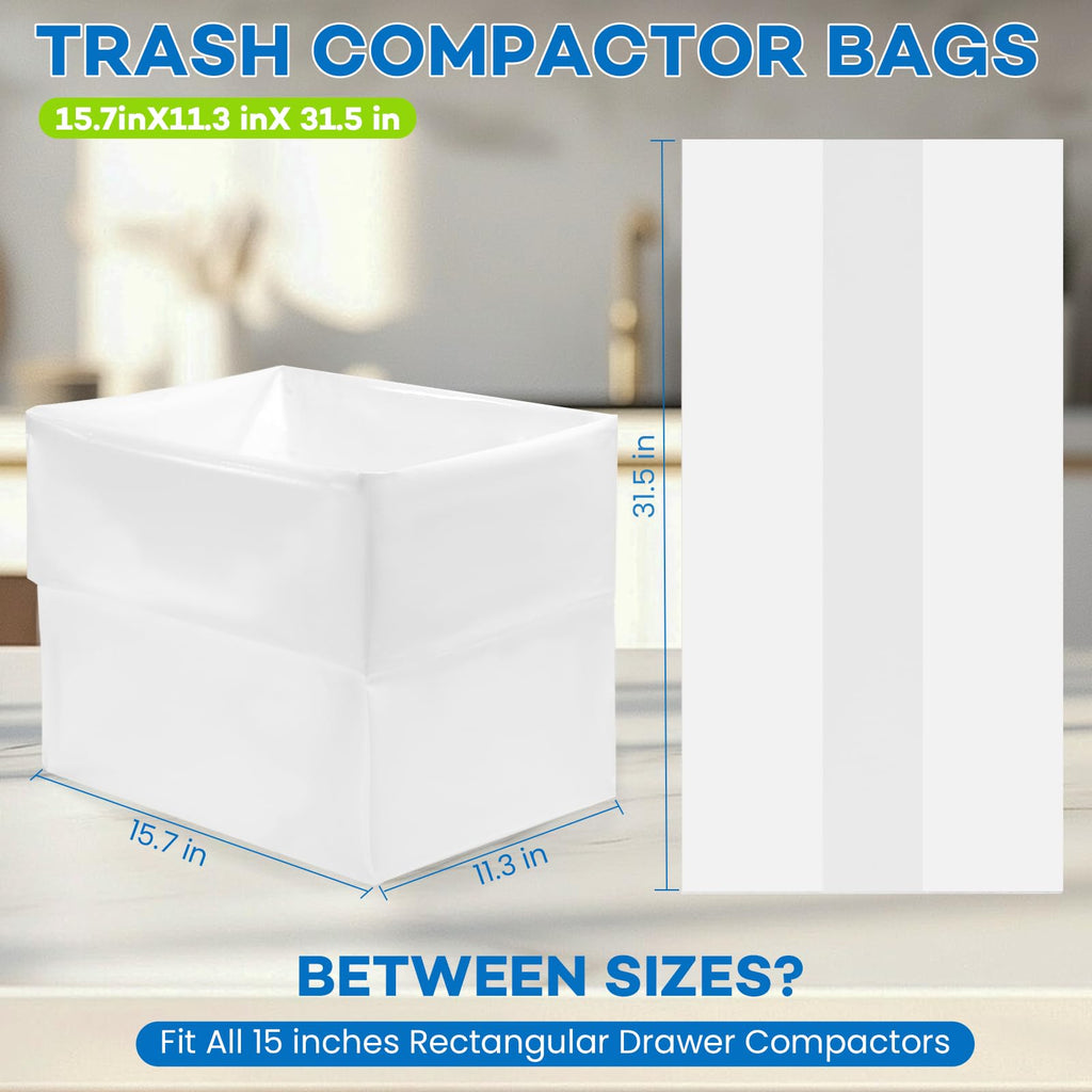 80-pack 2.6 mils White Trash Compactor Bags with Twist Ties M702768