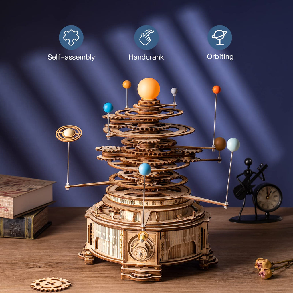 3D Wooden Puzzle Mechanical Building Set 8 Orbiting Planets J932