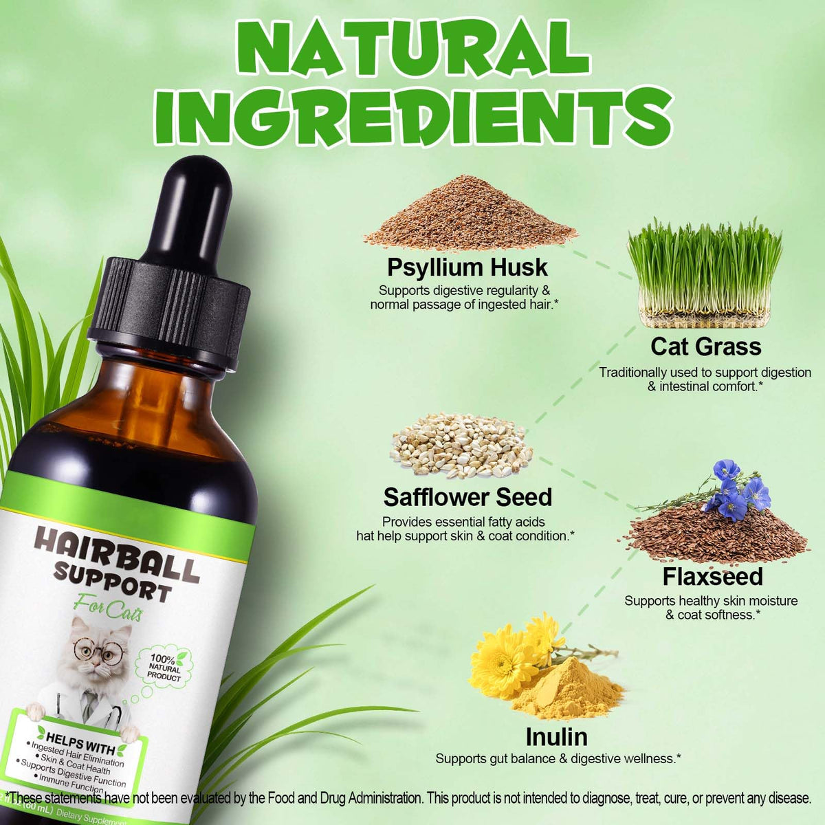 Natural Hairball Relief Drops with Pumpkin & Aloe 2 fl oz Y591
