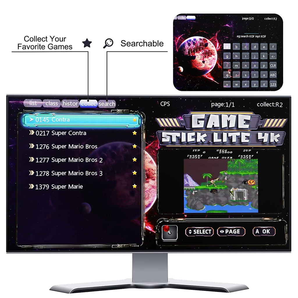 Wireless Retro Game Console with 10,000+ Built-in Games, 4K HDMI-Compatible, 64G, Black R741333