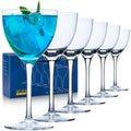 6oz Hand Blown Lead-Free Crystal Martini Glasses Set of 6 E32562