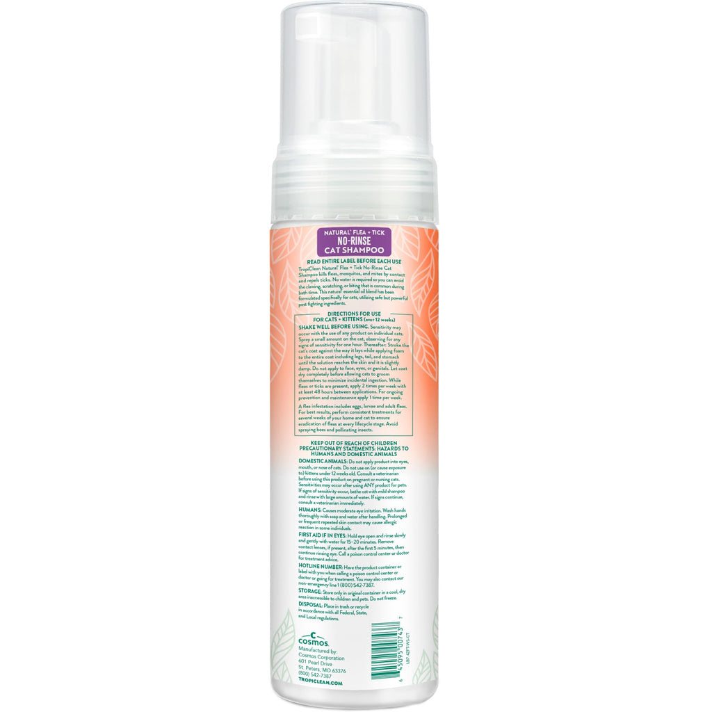 Waterless Flea and Tick Shampoo for Cats 7.4oz A6069