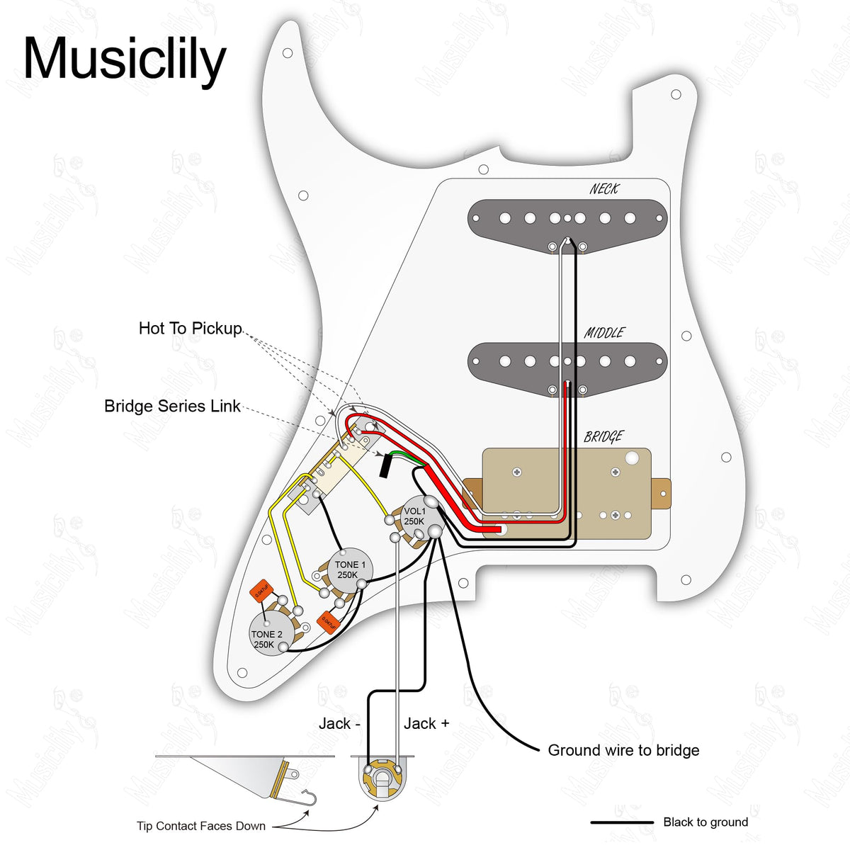 Black Pre-wired HSS Pickguard Set I468869