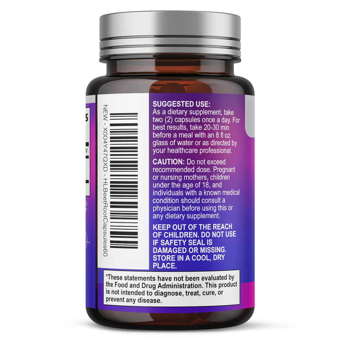 Organic Beet Root Capsules 1300mg 60 Capsules C841