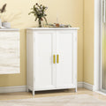 White 2 Door Bathroom Floor Storage Cabinet N360