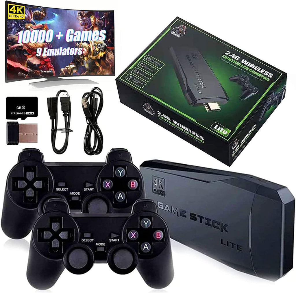 Wireless Retro Game Console with 10,000+ Built-in Games, 4K HDMI-Compatible, 64G, Black R741333