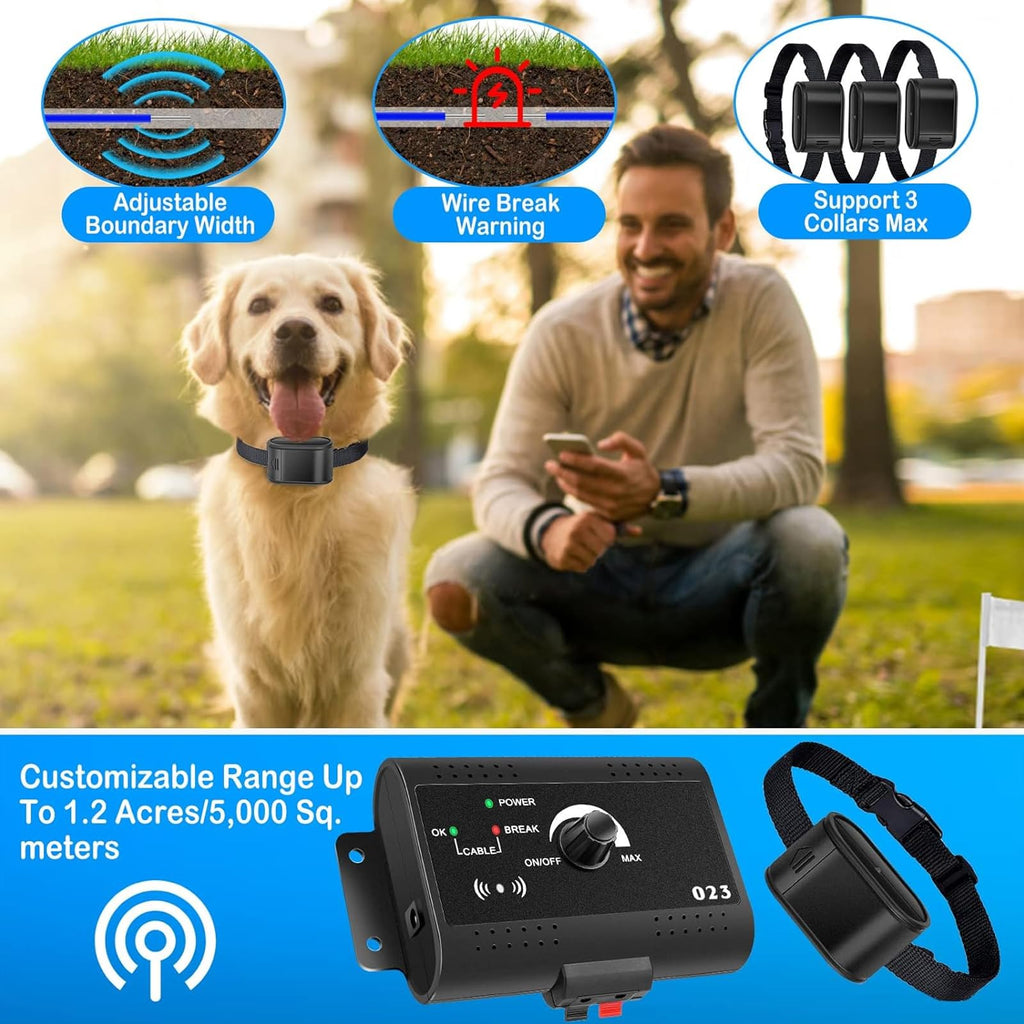 Electric In-ground Dog Fence with Waterproof Collar E7060