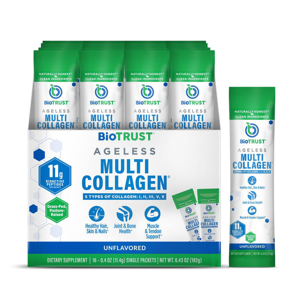 Multi Collagen Peptides Powder Types I II III V X Unflavored 16 Packets D511962