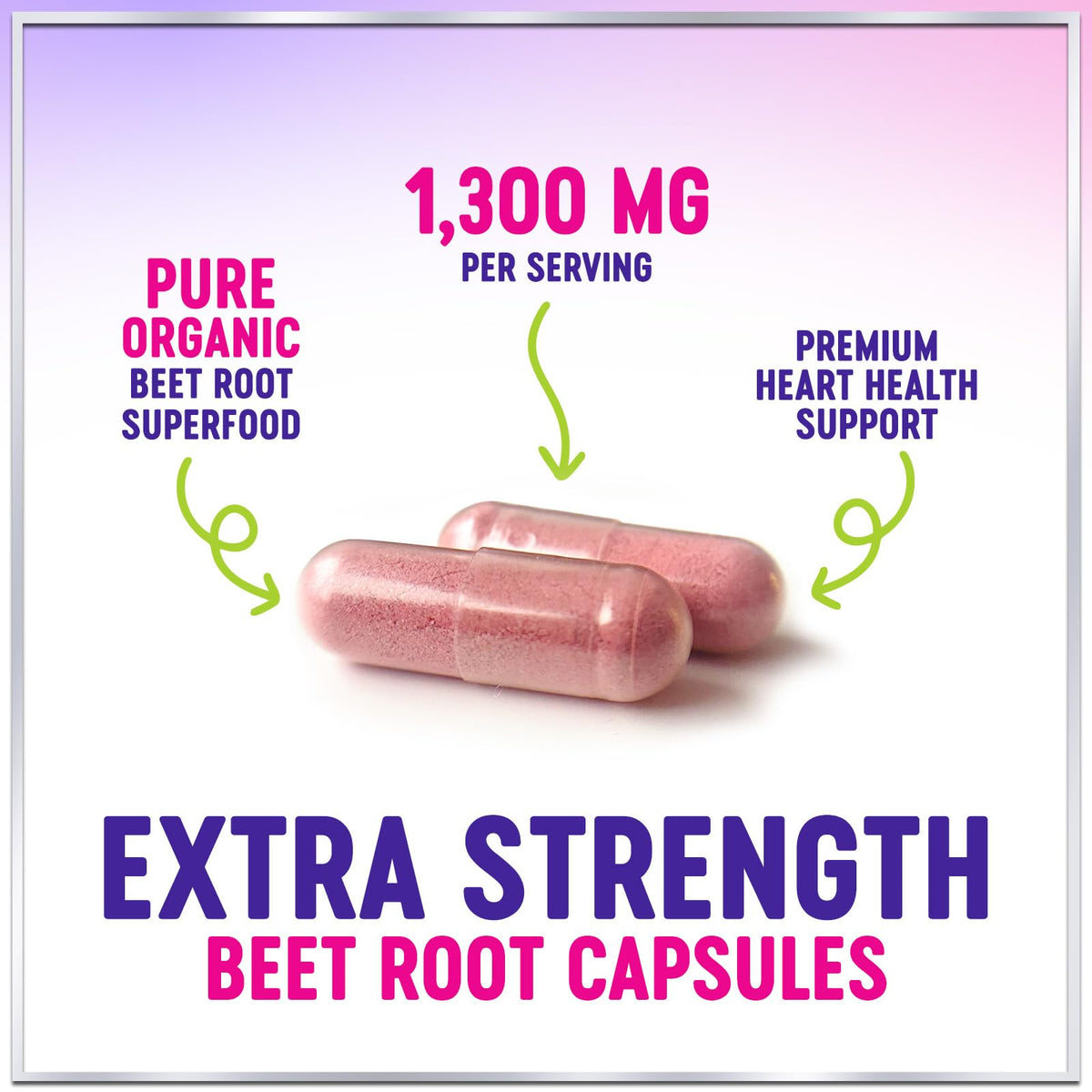Organic Beet Root Capsules 1300mg 60 Capsules C841