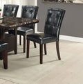 Black Faux Leather Tufting Parson Chairs Set of 2 D6654