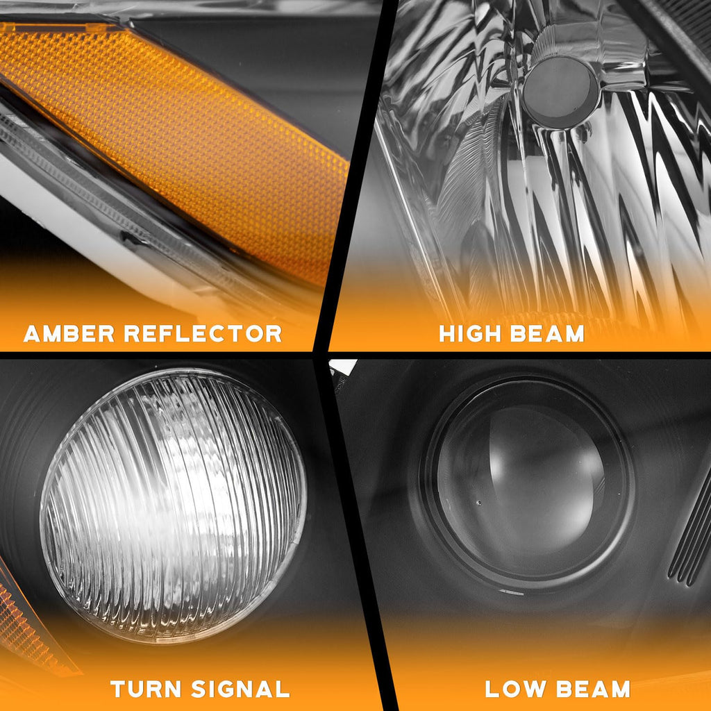 Anti-Fogging Headlights Assembly with LED Parking Light Bulbs 4 Pack B538