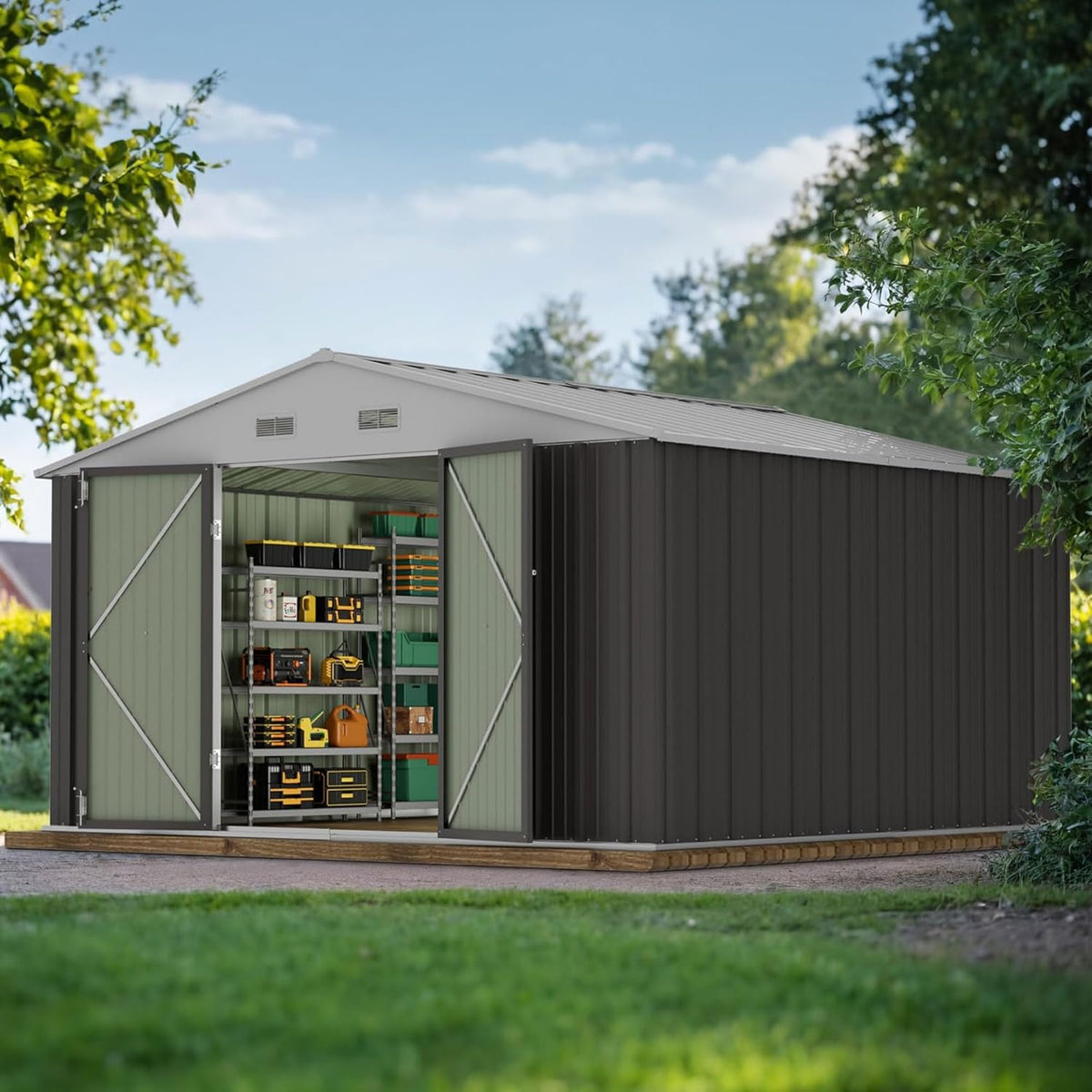 10x10 FT Grey Outdoor Storage Shed Z668452