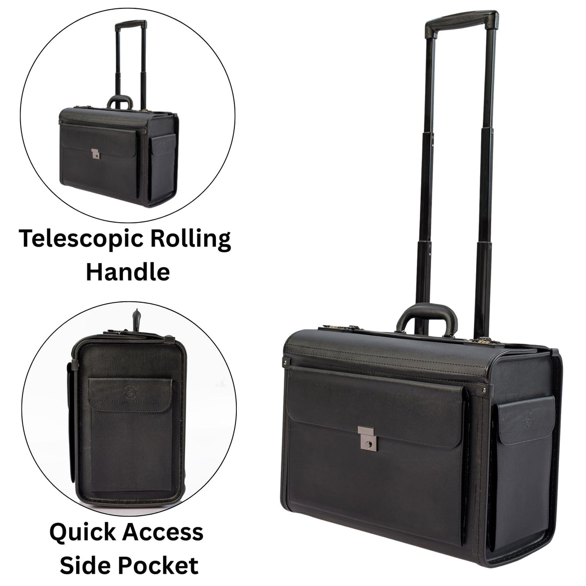 Wheeled Briefcase Rolling Case G3863