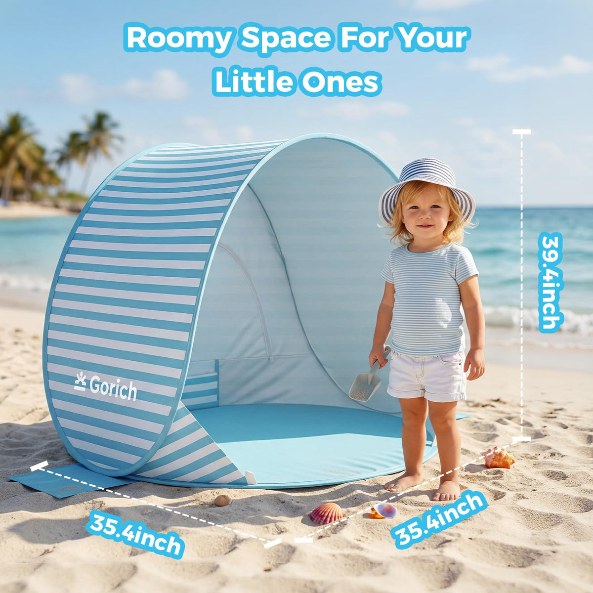 Pop Up Baby Beach Tent with UPF50+ UV Protection F51864
