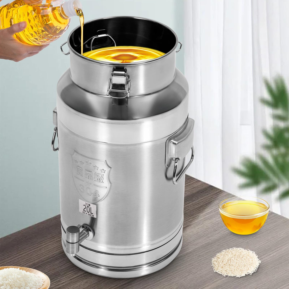 Stainless Steel 20L Milk Can with Faucet Z4462