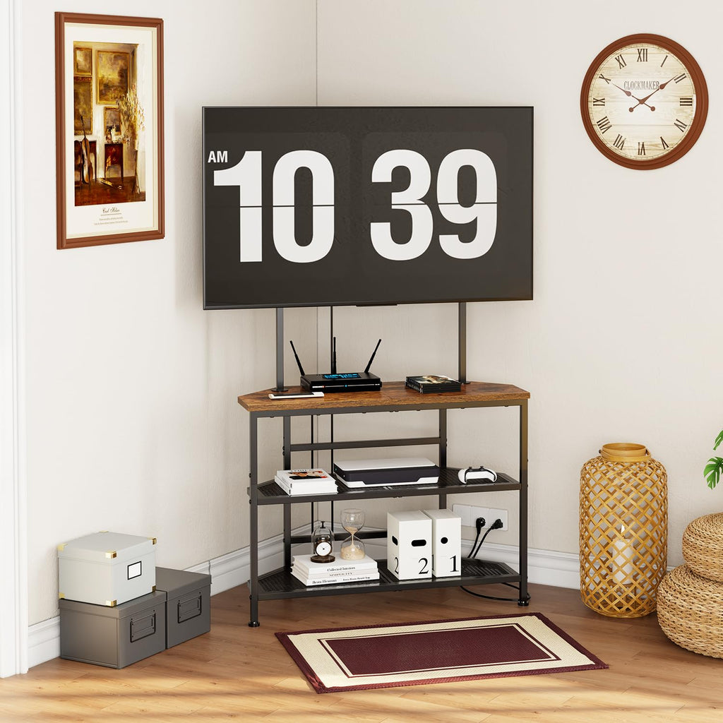 23" to 60" Corner TV Stand with Mount and Storage Shelves W292140