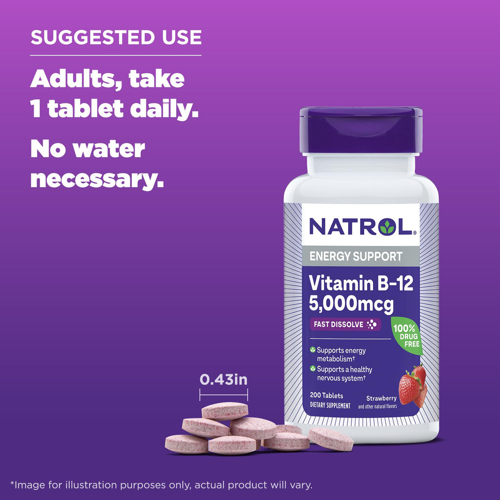 B12 5000 mcg Fast Dissolve 200 Tablets Z862464