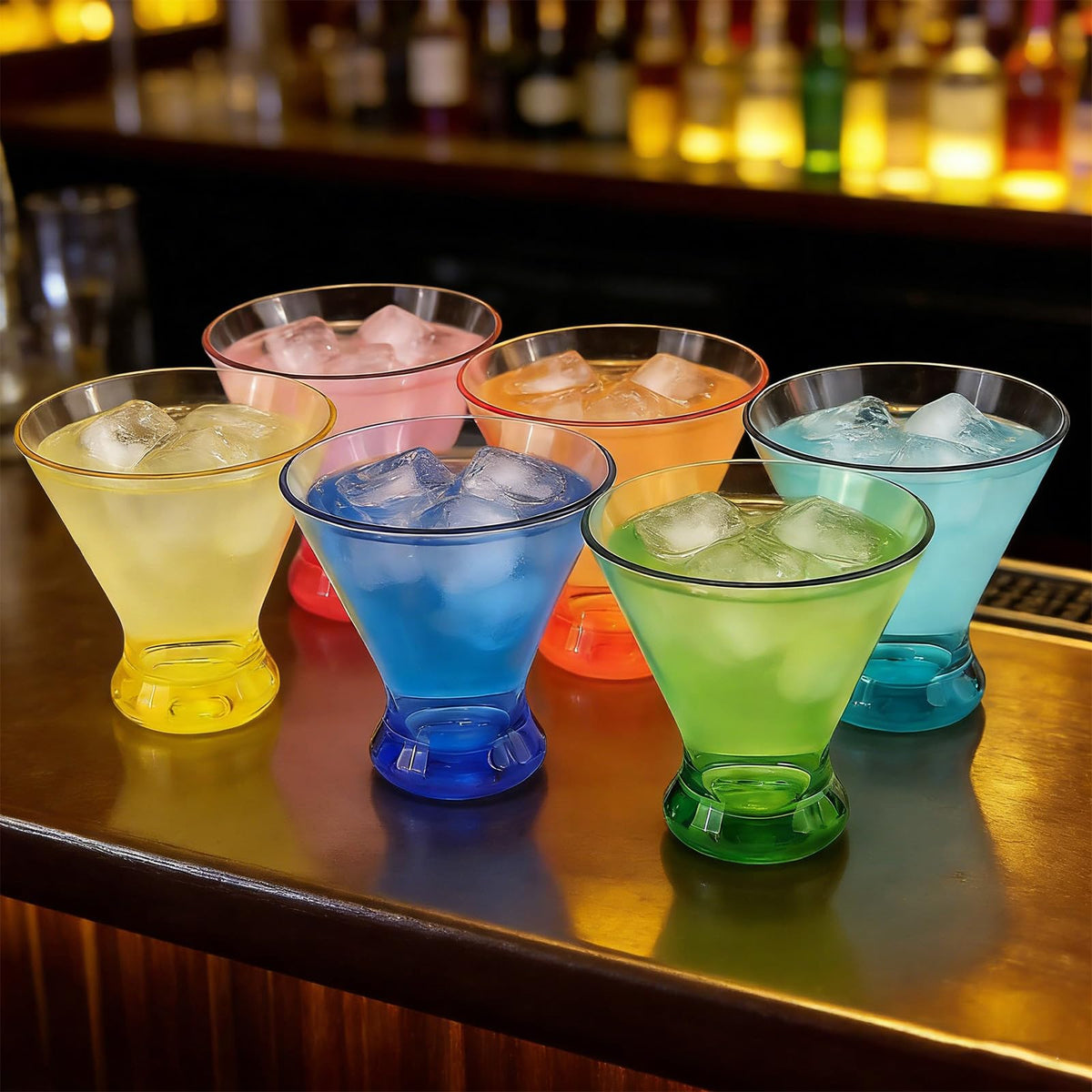 9 oz Stemless Acrylic Martini Glasses Set of 6 V2187