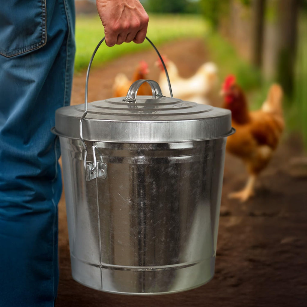 6 Gallon Metal Bird Seed Storage Can with Locking Lid C703