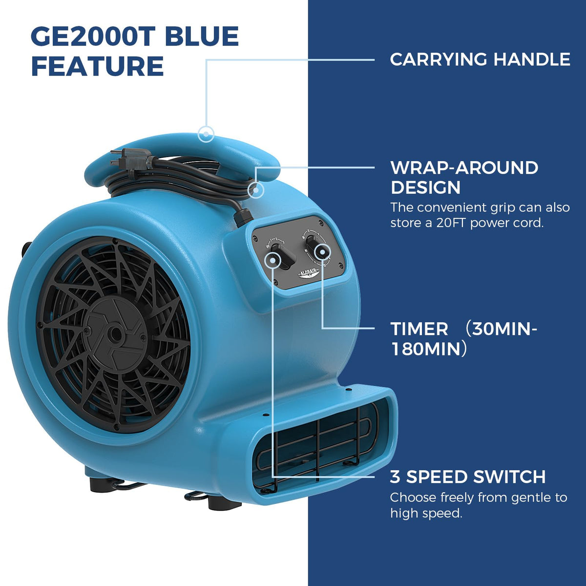 3 Speed Floor Drying Fan K585