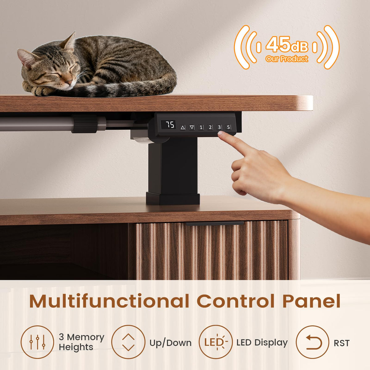 L Shaped Electric Standing Desk with 4 Drawers T188781