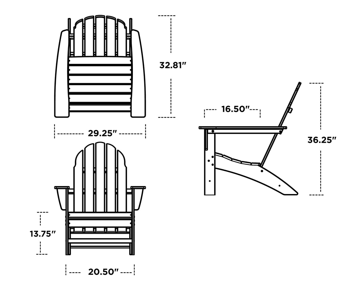 Pacific Blue Composite Adirondack Chair K609