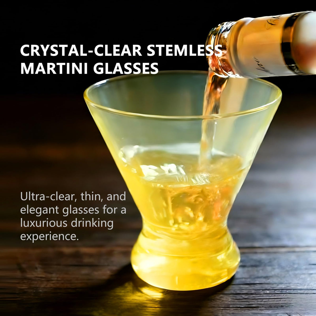 9 oz Stemless Acrylic Martini Glasses Set of 6 V2187