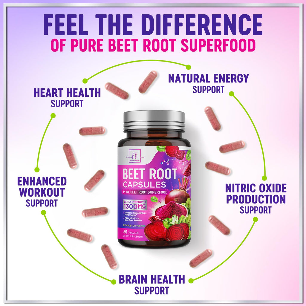 Organic Beet Root Capsules 1300mg 60 Capsules C841