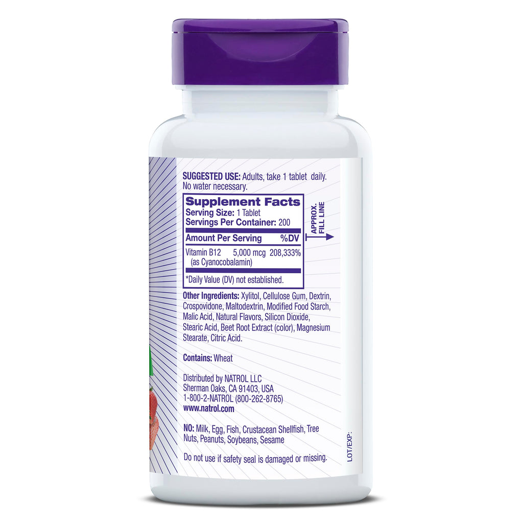 B12 5000 mcg Fast Dissolve 200 Tablets Z862464