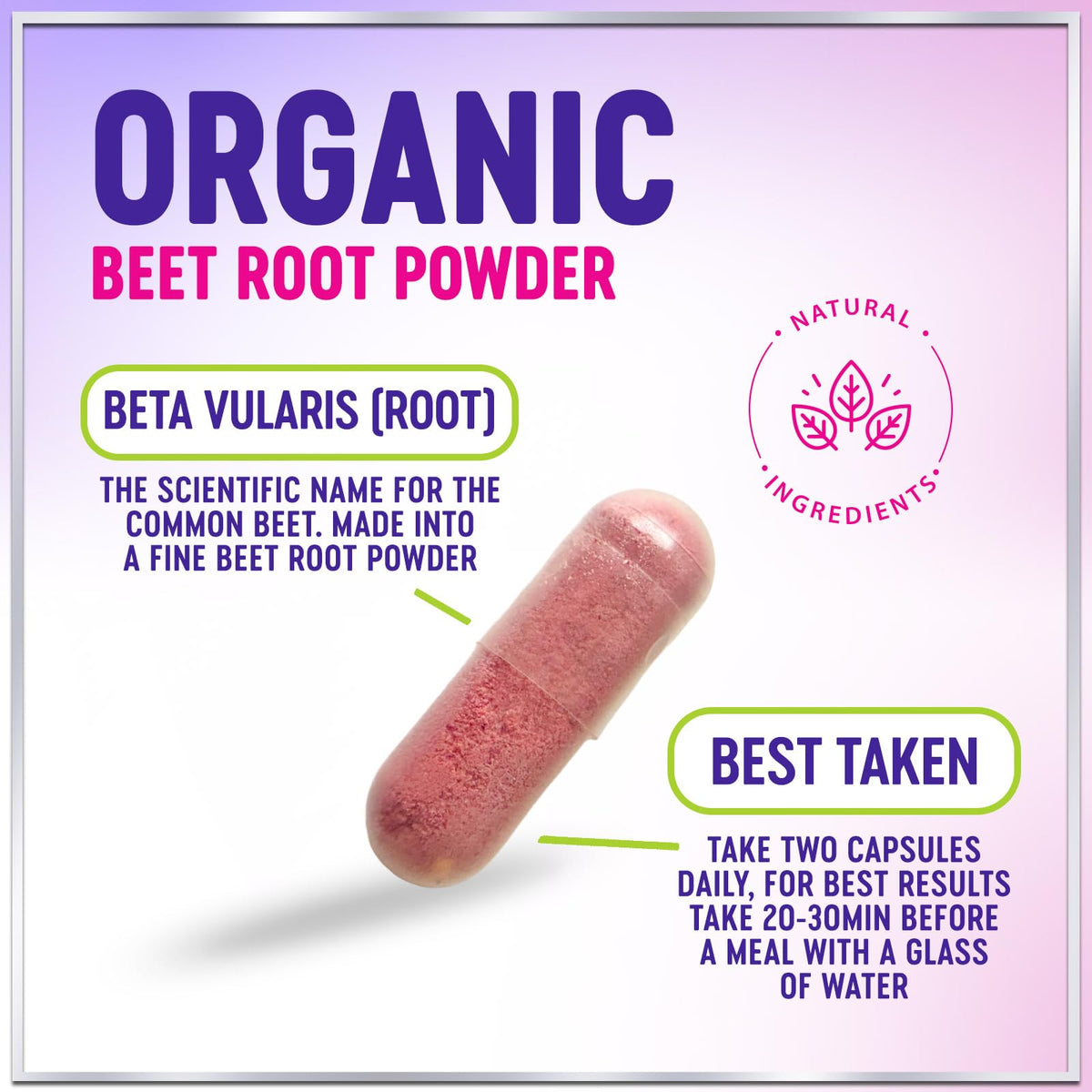 Organic Beet Root Capsules 1300mg 60 Capsules C841