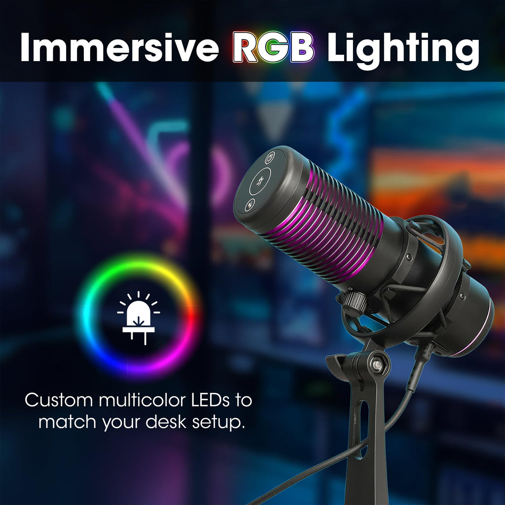RGB USB Gaming Microphone with Shock Mount D818