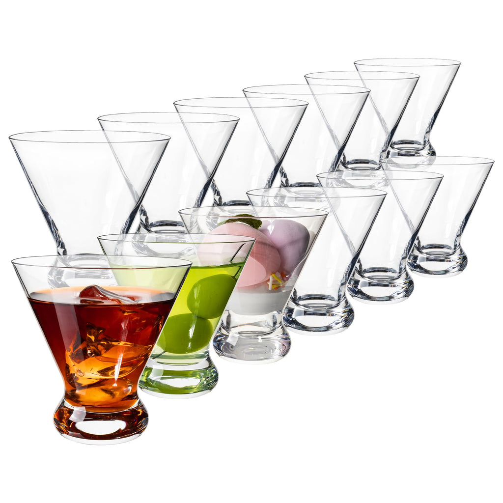 Stemless Martini Glasses Set of 12, 7.5 oz Q100