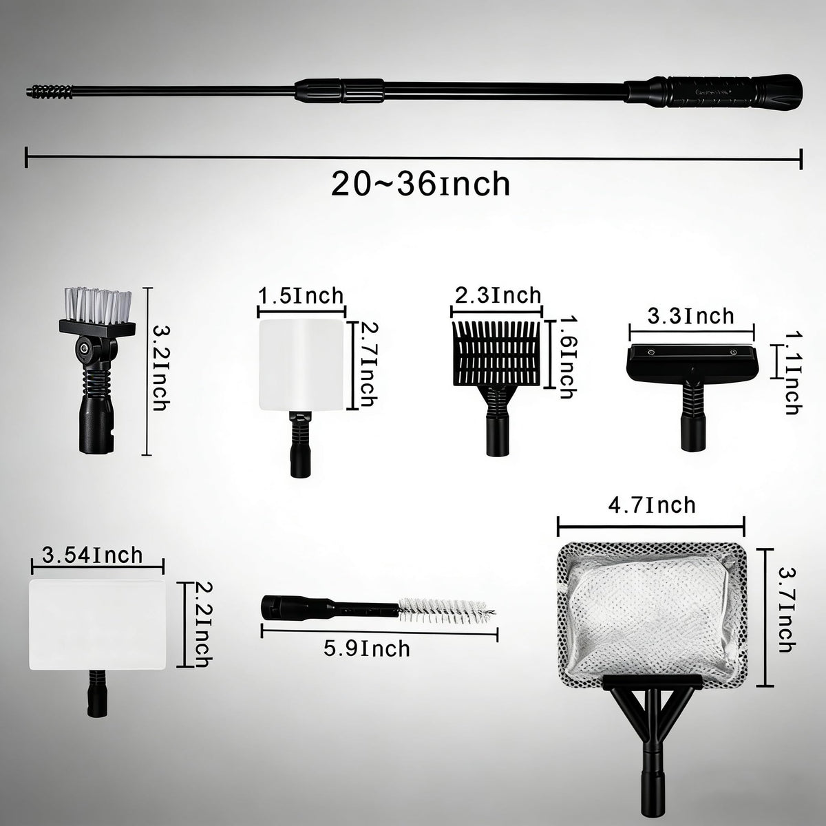 9IN1 Aquarium Cleaning Tools Long Handle Algae Scraper V450700
