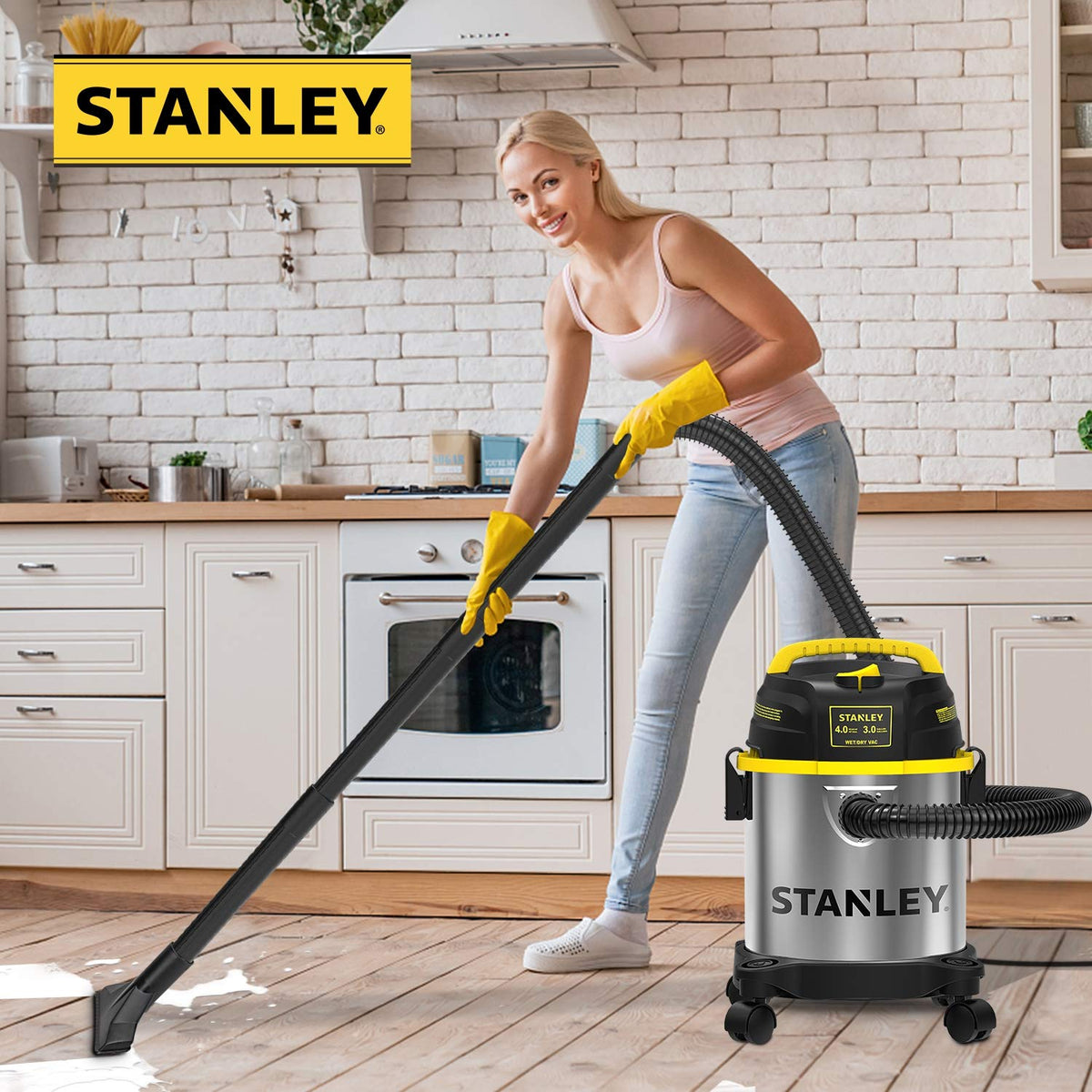 3 Gallon Stainless Steel Wet Dry Shop Vacuum Q4273