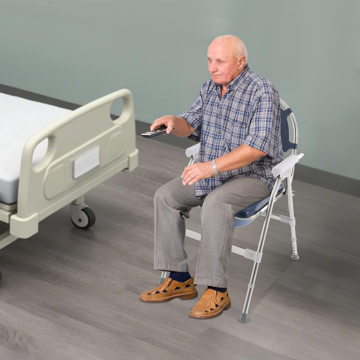 3 in 1 Commode Chair with Arms, Adjustable Height, Padded Seat, Toilet Bucket G403167