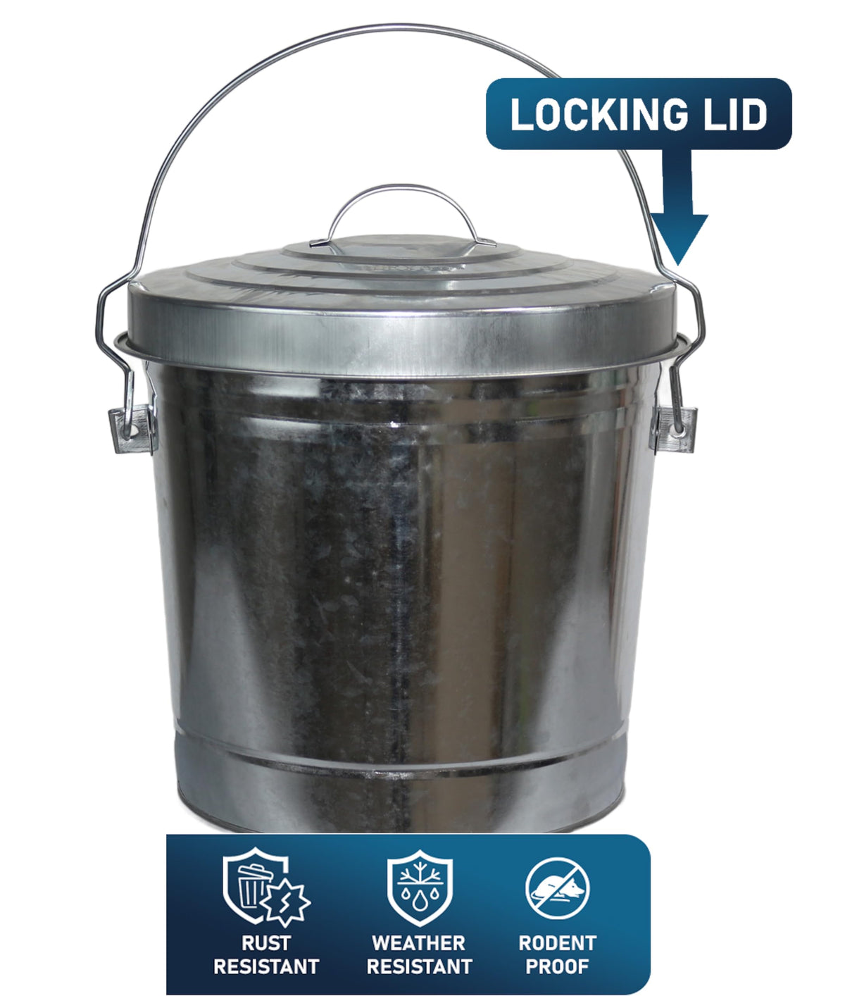 6 Gallon Metal Bird Seed Storage Can with Locking Lid C703