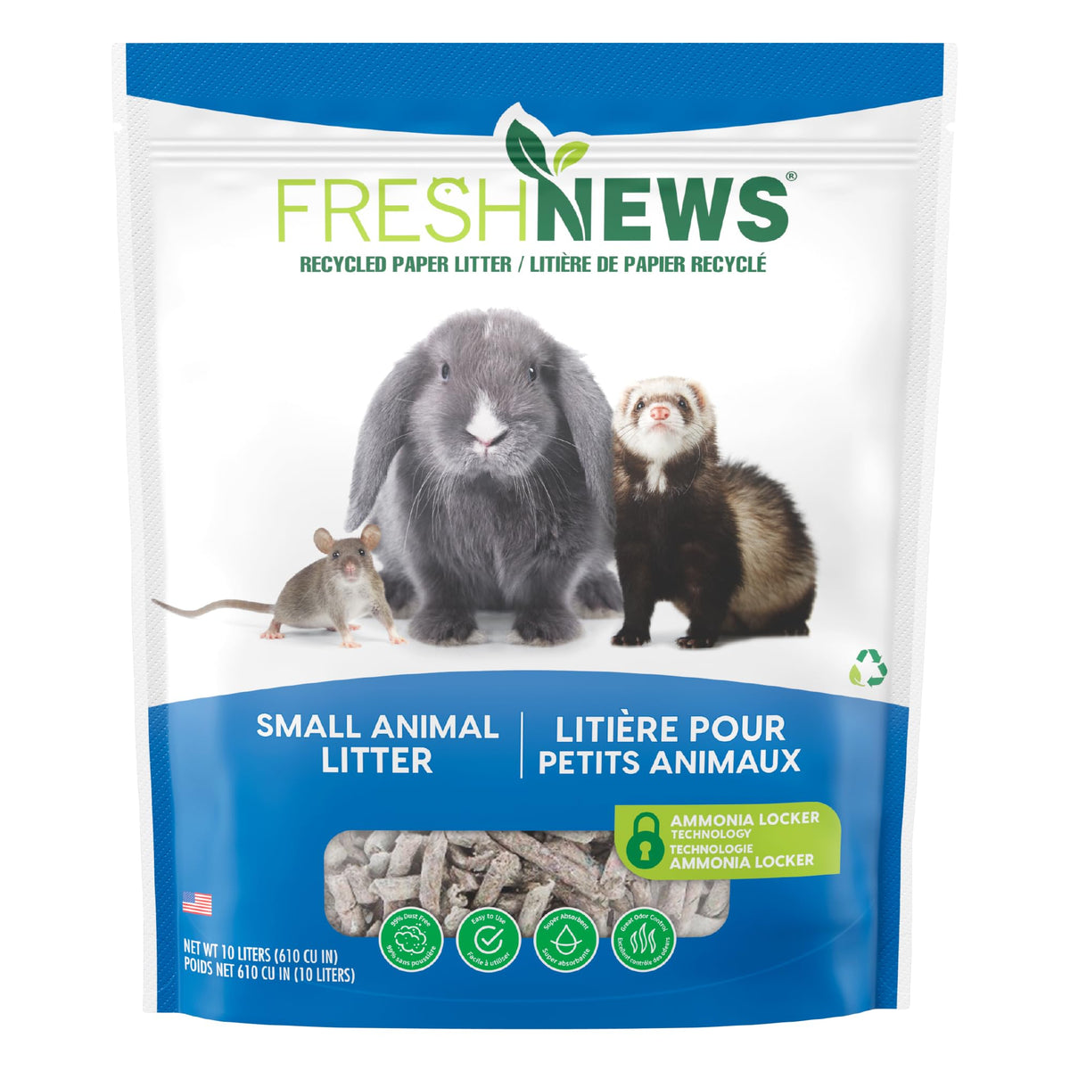 Recycled Paper Small Animal Litter Bedding, 10 Liters P45444
