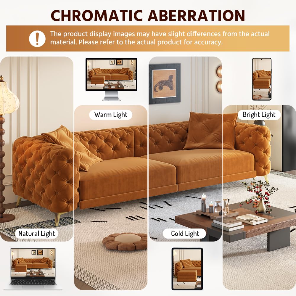 98" Button Tufted Velvet Sofa Bed U670836